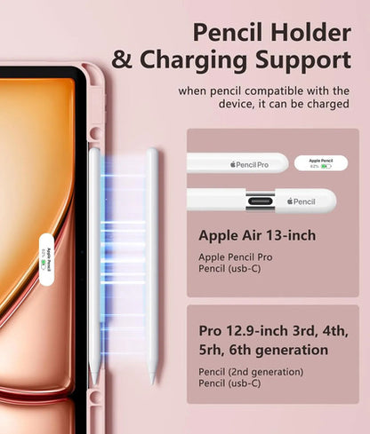 Funda Con Teclado Harvopu Para iPad Air & Pro Rosa