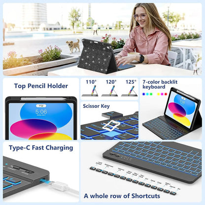 Funda Con Teclado Para iPad A16 11th 10th Gen Negro