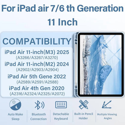 Funda Con Teclado Para iPad Air Gen 11 Azul