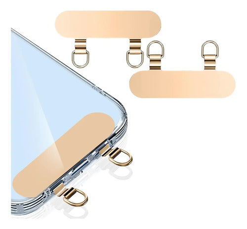 Pestaña, Lengueta Amarre De Seguridad Para Celular Dorado