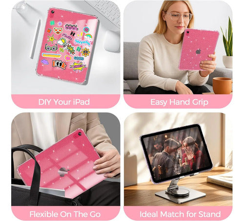 Funda Transparente Para iPad 11th/10th Gen 2025 Rosa Claro
