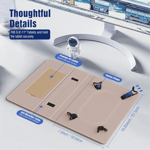 Funda Universal Para Tablet 10.1 Con Soporte Y Correa Terracota