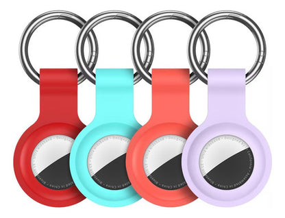 Juego De 4 Llaveros De Silicona Compatibles Con Apple Airtag Red/orange/mint Green/purple