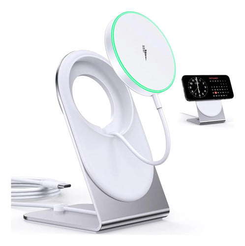 Cargador Inalámbrico Magnético Para iPhone Blanco