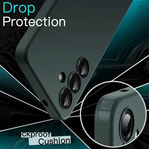Funda Slim Para Samsung Galaxy S25 Verde Oscuro Liso