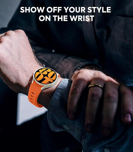Correa Deportiva Moko Compatible Con Samsung Galaxy Watch Naranja 2.997 Cm