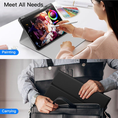 Juqitech Funda Con Teclado Para iPad Air 11 M3 2025 M2 20... Negro