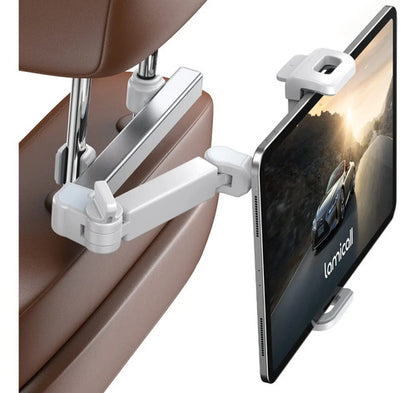 Soporte Universal Ajustable Para Tablet En Cabecera De Auto Blanco