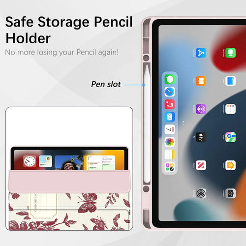 Funda Para iPad Con Soporte De Lápiz Rojo