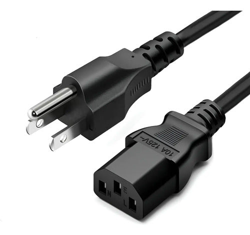 Cable De Corriente Universal Negro 4.9 Pies | 125v 10a Color