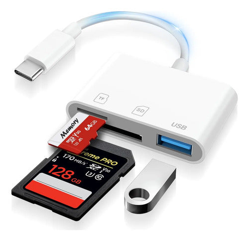 Lector De Tarjetas Usb C Para iPhone Blanco