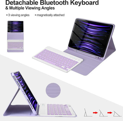 Funda Con Teclado Para iPad Pro M3 11  Violeta