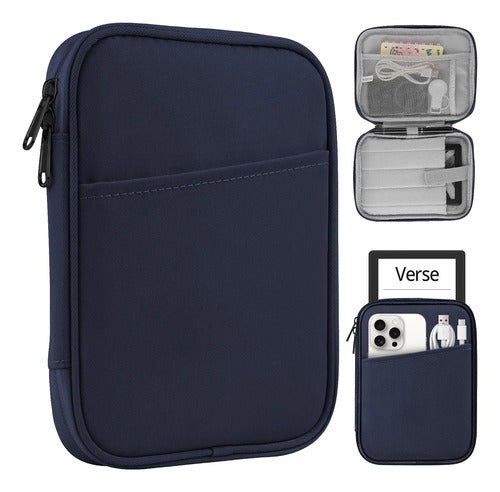 Funda De Tela Para Kindle De 6 Y 7 Pulgadas Azul Oscuro