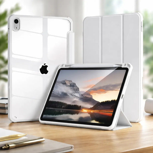 Funda Híbrida Delgada Para iPad Gris