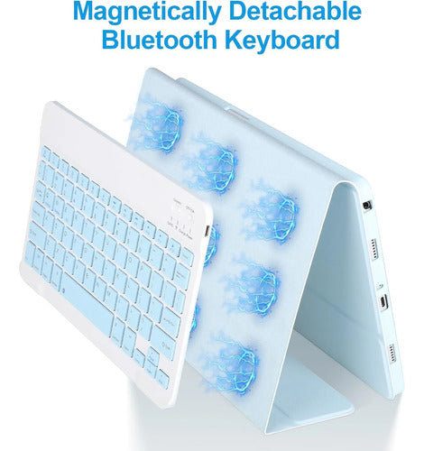 Funda Con Teclado Para Samsung Galaxy Tab A11+/a9+ 11' Azul