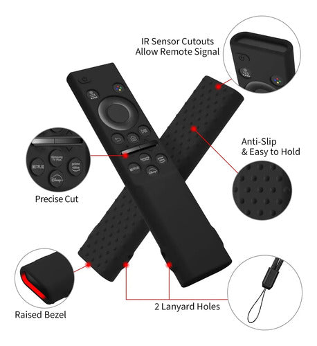 Funda Protectora De Silicona Para Control Remoto Samsung Negro