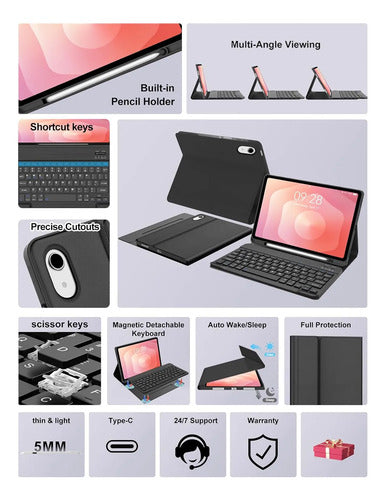 Funda Con Teclado Para Samsung Galaxy Tab S11 11' Negro