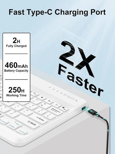 Estuche Teclado Lenovo Idea Tab Pro 12.7'' 2025 Azul Claro