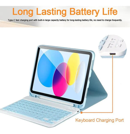Funda Con Teclado Bluetooth Para iPad 11th/10th Gen