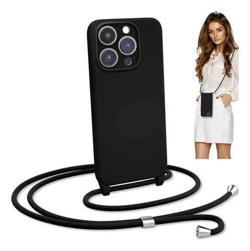 Funda Blaspins Para iPhone Con Correa Ajustable Negro