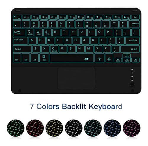 Funda Con Teclado Retroiluminado Para Lenovo Tab M10 Hd (... Negro
