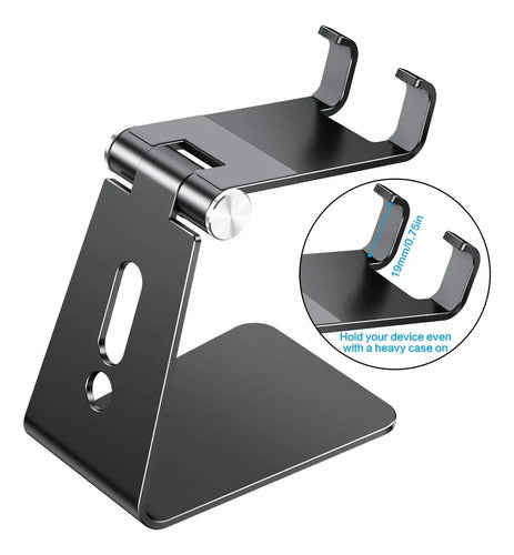 Soporte Omoton De Aluminio Para Celular O Tablet Plateado