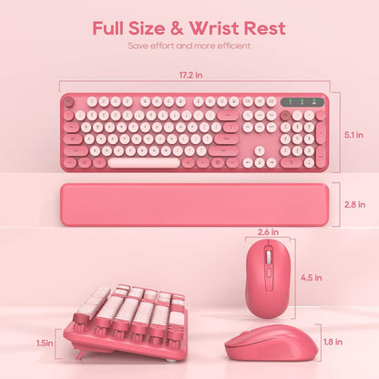 Combo De Teclado Y Mouse Inalámbricos - Rosa Chicle Rosa Chicle