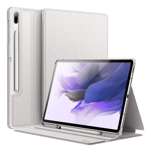 Funda Jetech Para Samsung Galaxy Tab S8/s7 Con Soporte S Pen Plateado Lisa