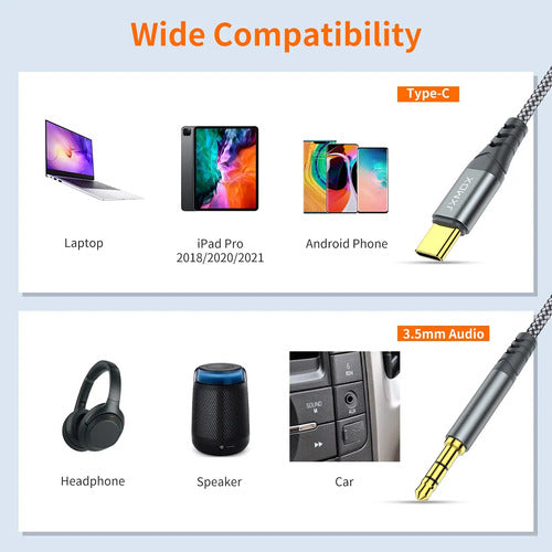 Cable Auxiliar Usb C De Alta Fidelidad Color