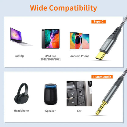 Cable Auxiliar Usb C De Alta Fidelidad Color