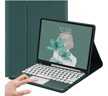 Funda Con Teclado Para Galaxy Tab S10+/s9+/s9fe+/s8+/s7+/... Turquesa