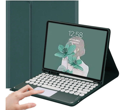 Funda Con Teclado Para Galaxy Tab S10+/s9+/s9fe+/s8+/s7+/... Turquesa