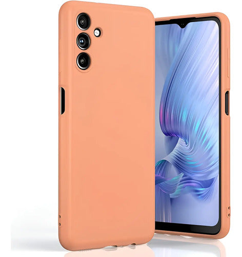 Funda Para Galaxy A13 5g, Silicona Líquida, Delgada, Suave Naranja