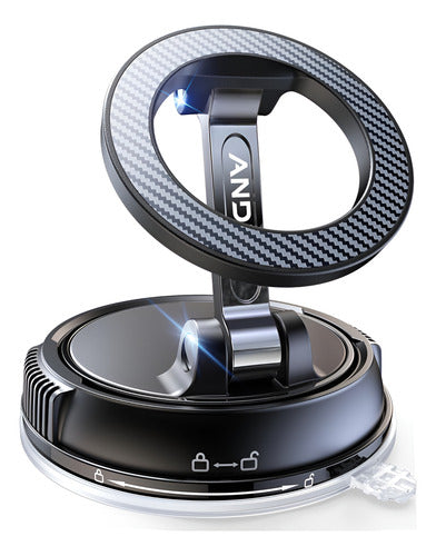 Soporte De Teléfono Para Auto Con Magsafe Y Rotación Carbon Fiber