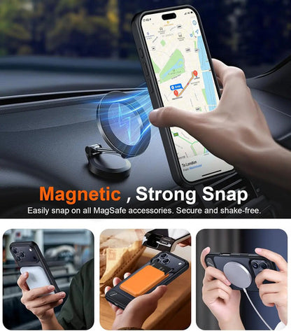 Funda Para iPhone 17 Pro Max 6.9  Negra Con Soporte Negro