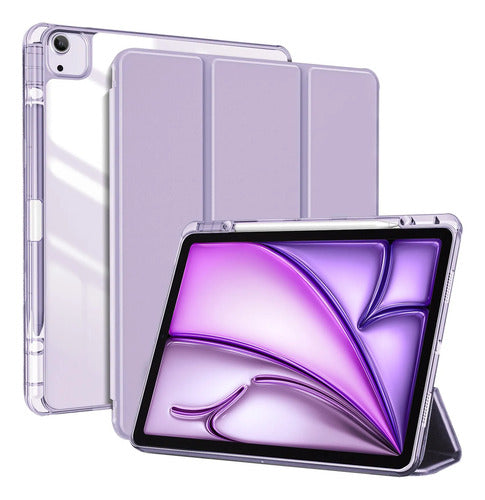 Funda Para iPad Air Con Soporte Para Lápiz Morado