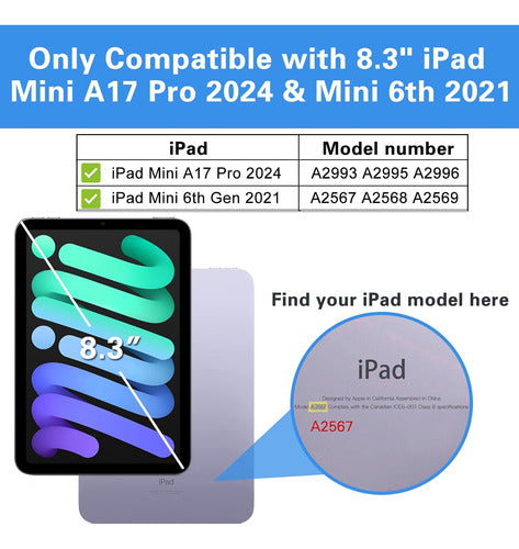 Funda Para iPad Mini 7 A17 Pro 2024/mini 6 2... Turquesa
