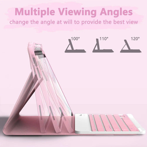 Funda Con Teclado Para iPad 11th 10th Gen Rosa Claro