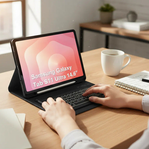 Funda Con Teclado Para Samsung Tab S11 Ultra Negro