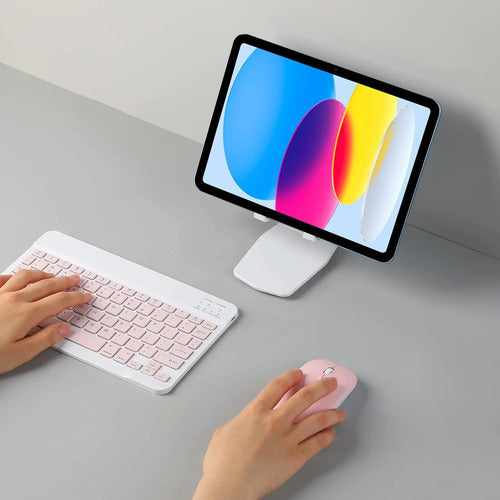 Teclado Bluetooth Ultra-delgado Recargable Rosa Rosa