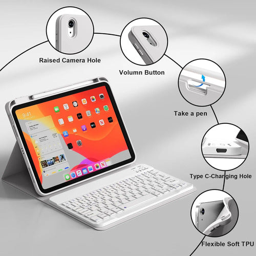 Funda Con Teclado Bluetooth Para iPad Air 11'' M3/m2 & Air Gris