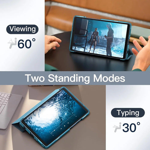 Funda Para Samsung Galaxy Tab A11 / Tab A9 Azul Petróleo