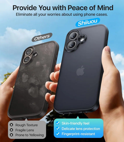 Funda Protectora Para iPhone 16, Antigolpes Negro