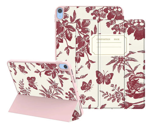 Funda Para iPad Con Soporte De Lápiz Rojo