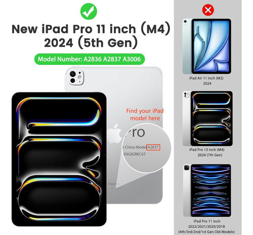 Funda Para iPad Pro 11'' 2024 (5ta Gen) Roja Rojo