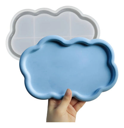 Molde De Silicona En Forma De Nube Para Concreto O Resina Blanco
